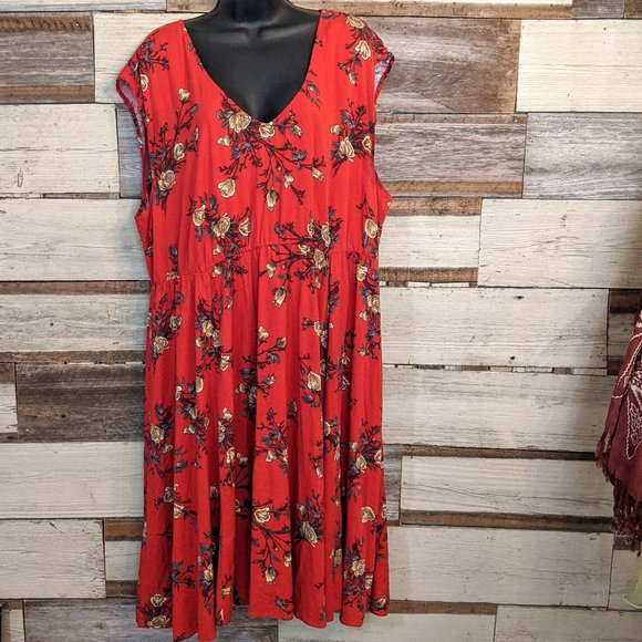 torrid Dresses & Skirts - Torrid Floral Red Dress sz 2 torrid Dresses & Skirts - Torrid Floral Red Dress sz 2